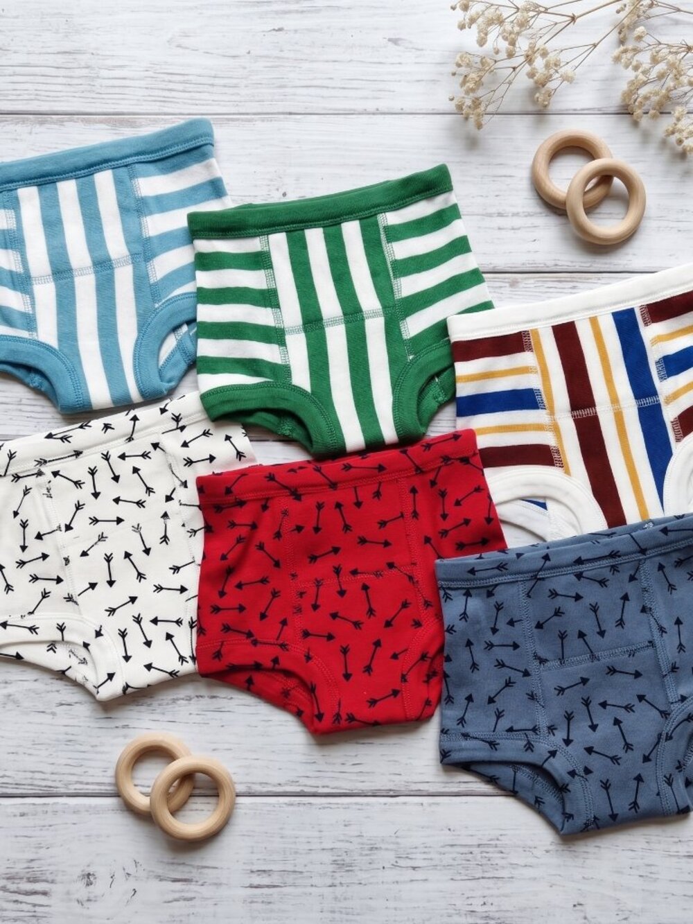 NWT 6-Pack Toddler Boys Cotton Boxer Briefs Underwear Set (Size XS)